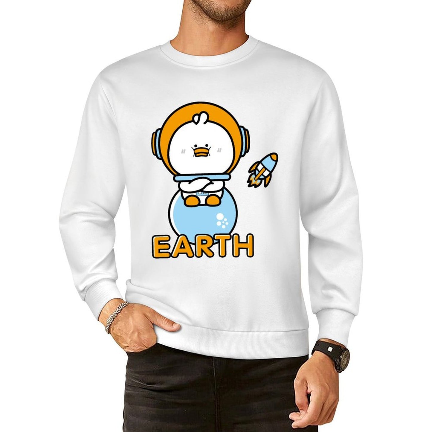 Front Patterned Long Sleeve TopClassic Fit TrueComfort