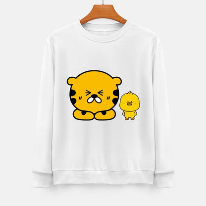 Front Patterned Long Sleeve TopLong Lasting Crewneck