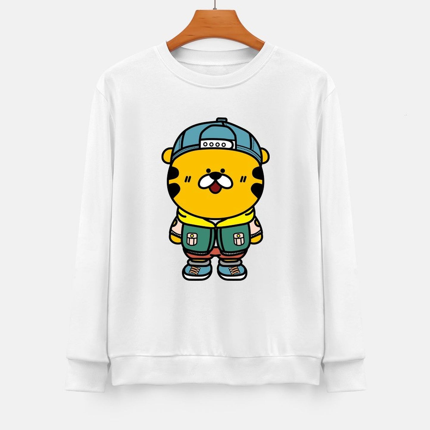 Front Patterned Long Sleeve TopBatch-Printed Heavyweight