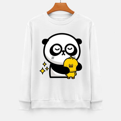 Front Patterned Long Sleeve TopHeat-Transfer Crisp Print