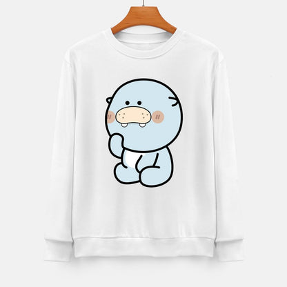 Front Patterned Long Sleeve TopSolid Oversized