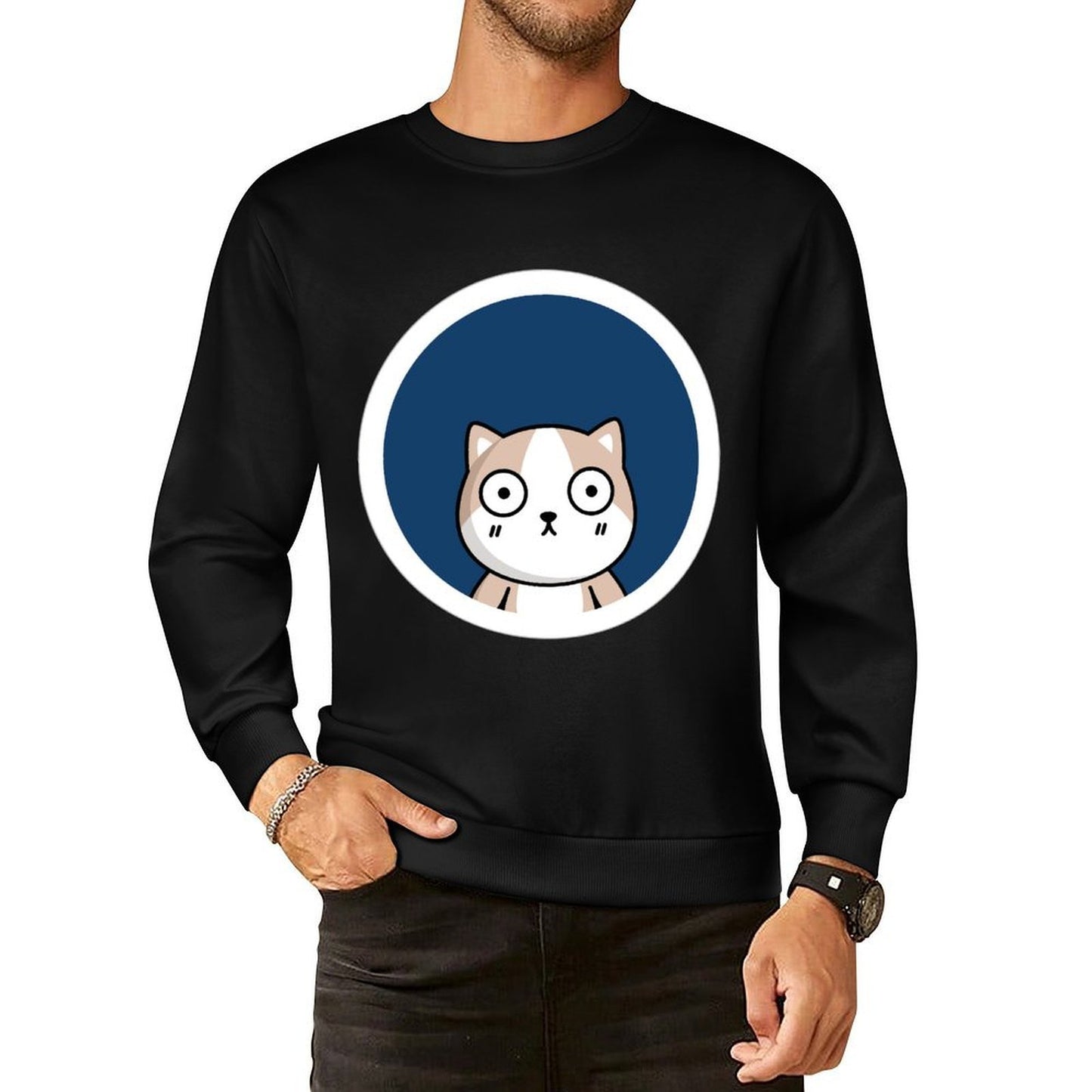 Front Patterned Long Sleeve TopPrinted SoftWear