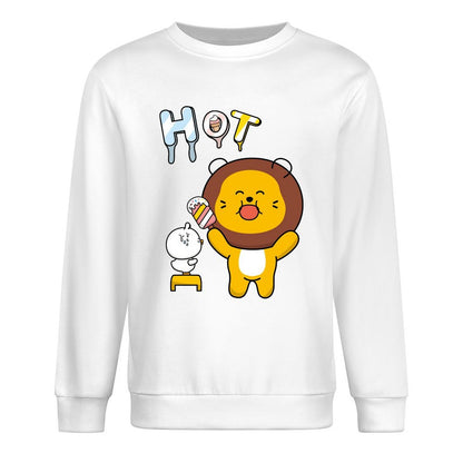 Front Patterned Long Sleeve TopCrew Neck Slim Fit