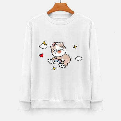 Front Patterned Long Sleeve TopMidweight Natural