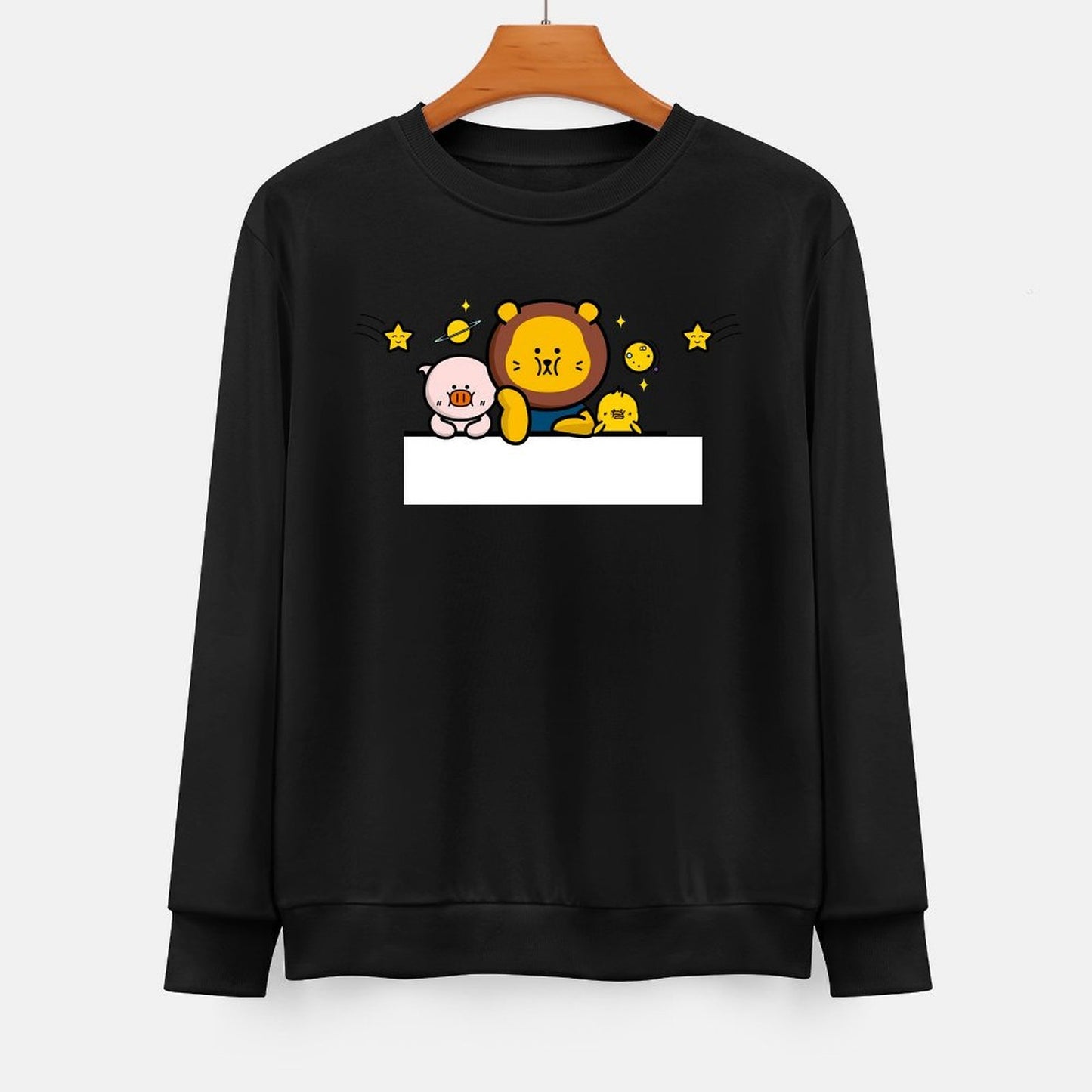 Front Patterned Long Sleeve TopWrinkle-Free Promotional