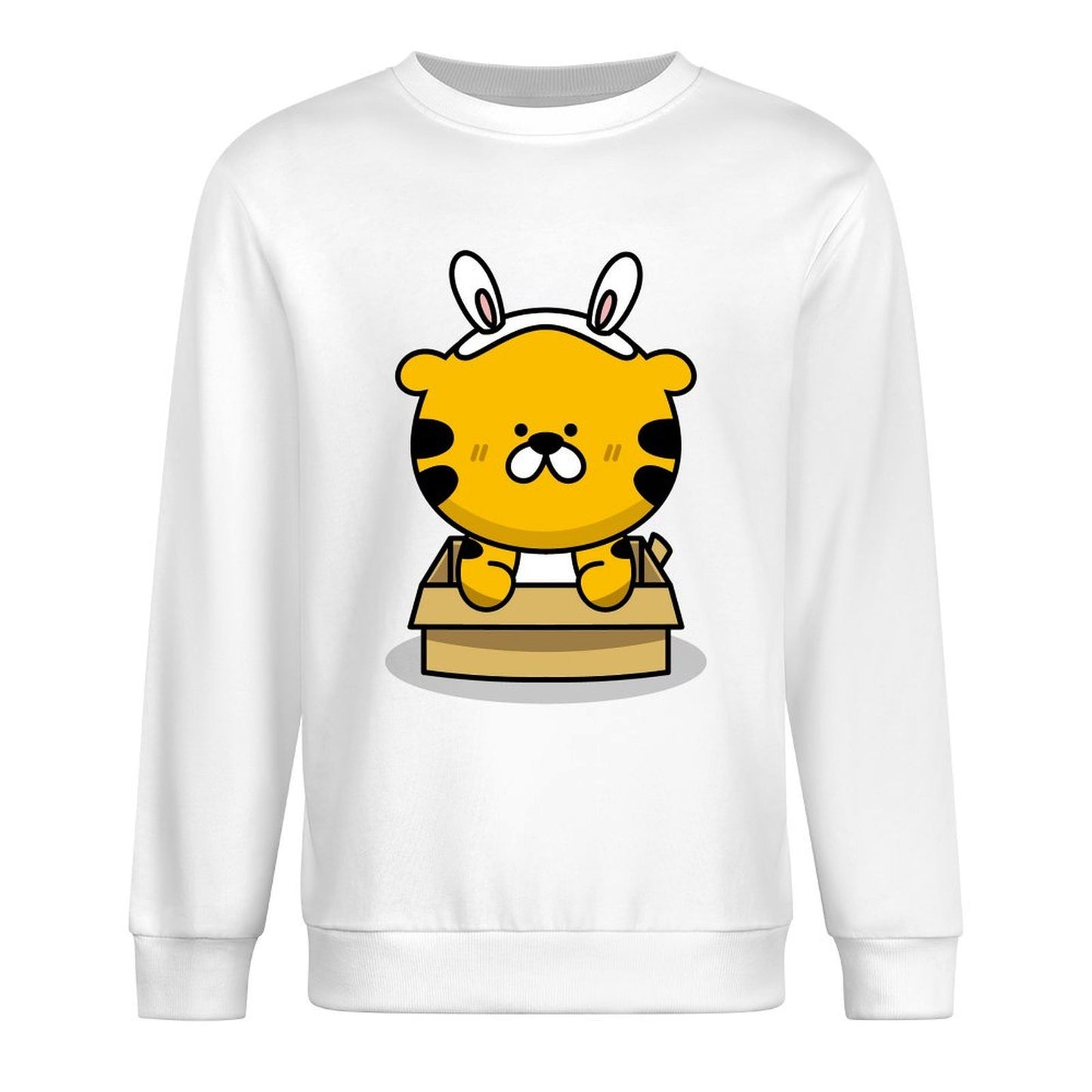 Front Patterned Long Sleeve TopStudio Crew Neck