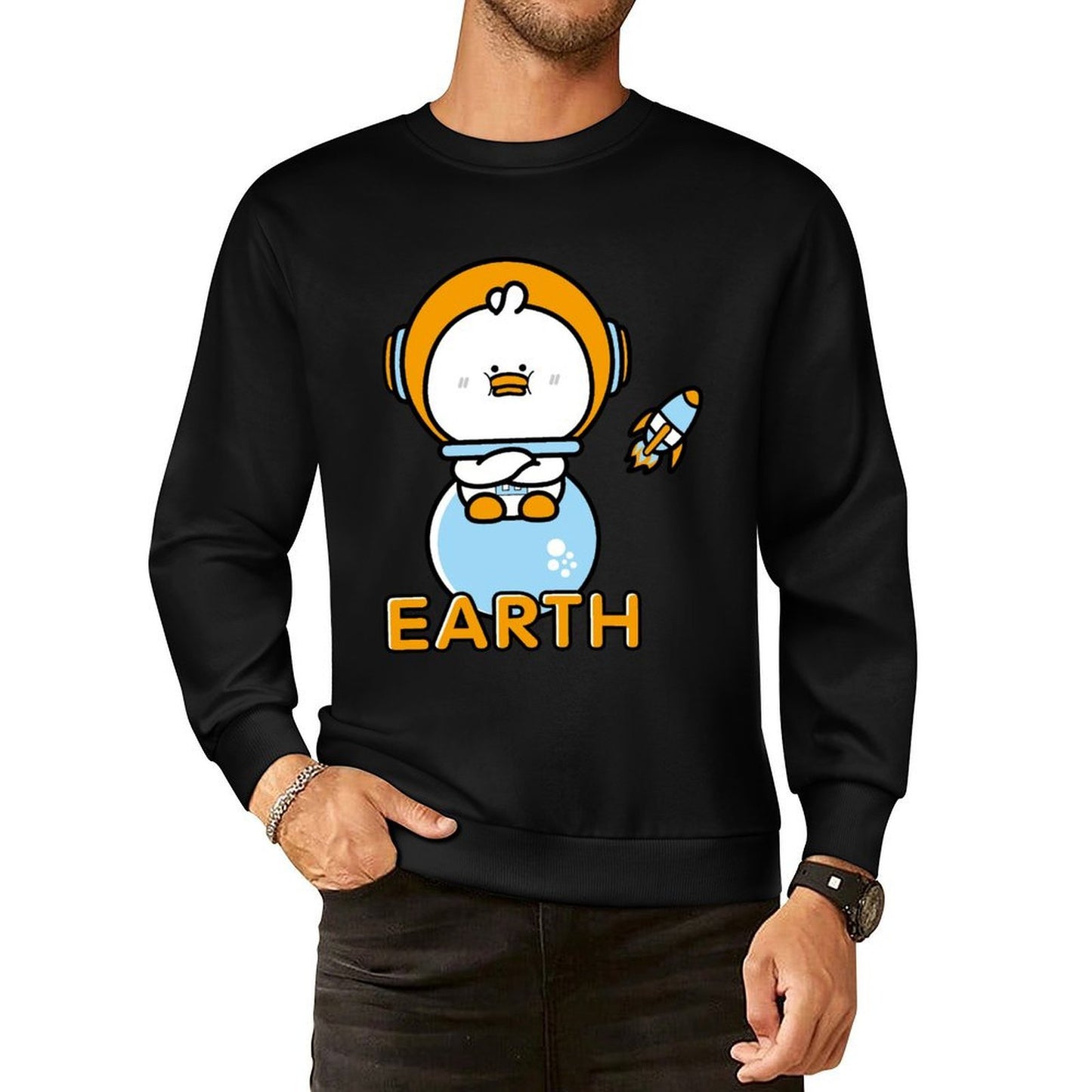 Front Patterned Long Sleeve TopClassic Fit TrueComfort