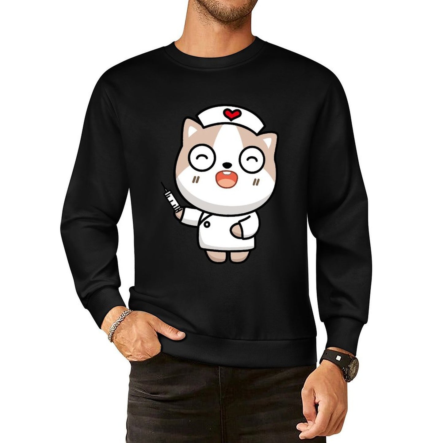 IPBR 250g Crew Neck Long Sleeve Sweatshirt Front GraphicCrew Neck Long Sleeve Sweatshirt4000116
