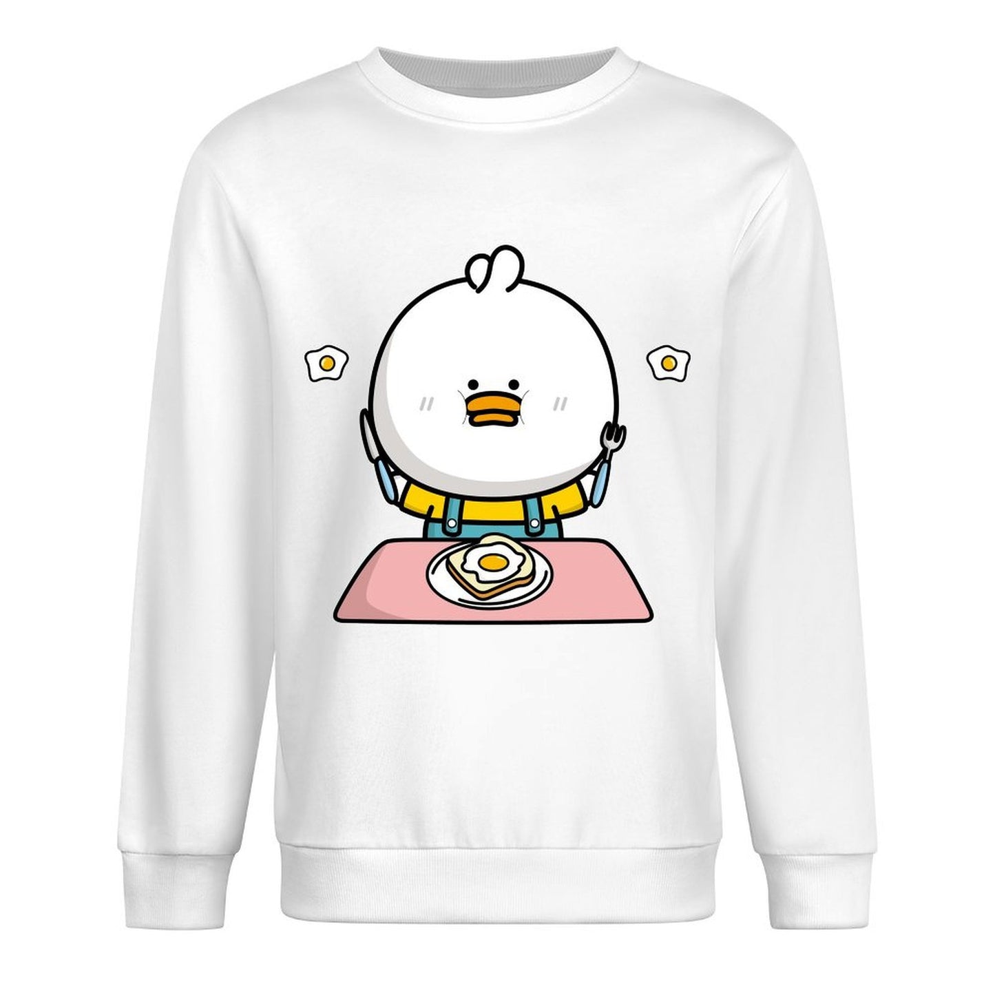 Front Patterned Long Sleeve TopSolid Double-Stitched