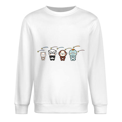 Front Patterned Long Sleeve TopShrink-Resistant Easy-Care