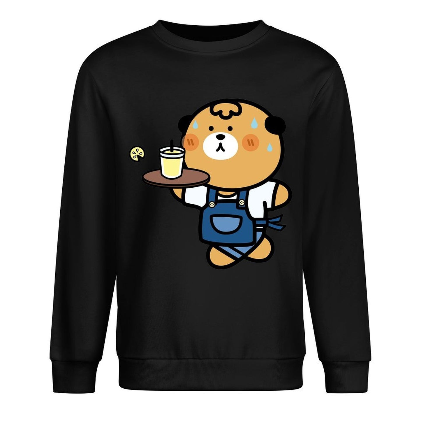 Front Patterned Long Sleeve TopNatural Batch-Printed