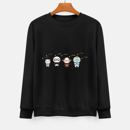  Front Patterned Long Sleeve TopShrink-Resistant Easy-Care