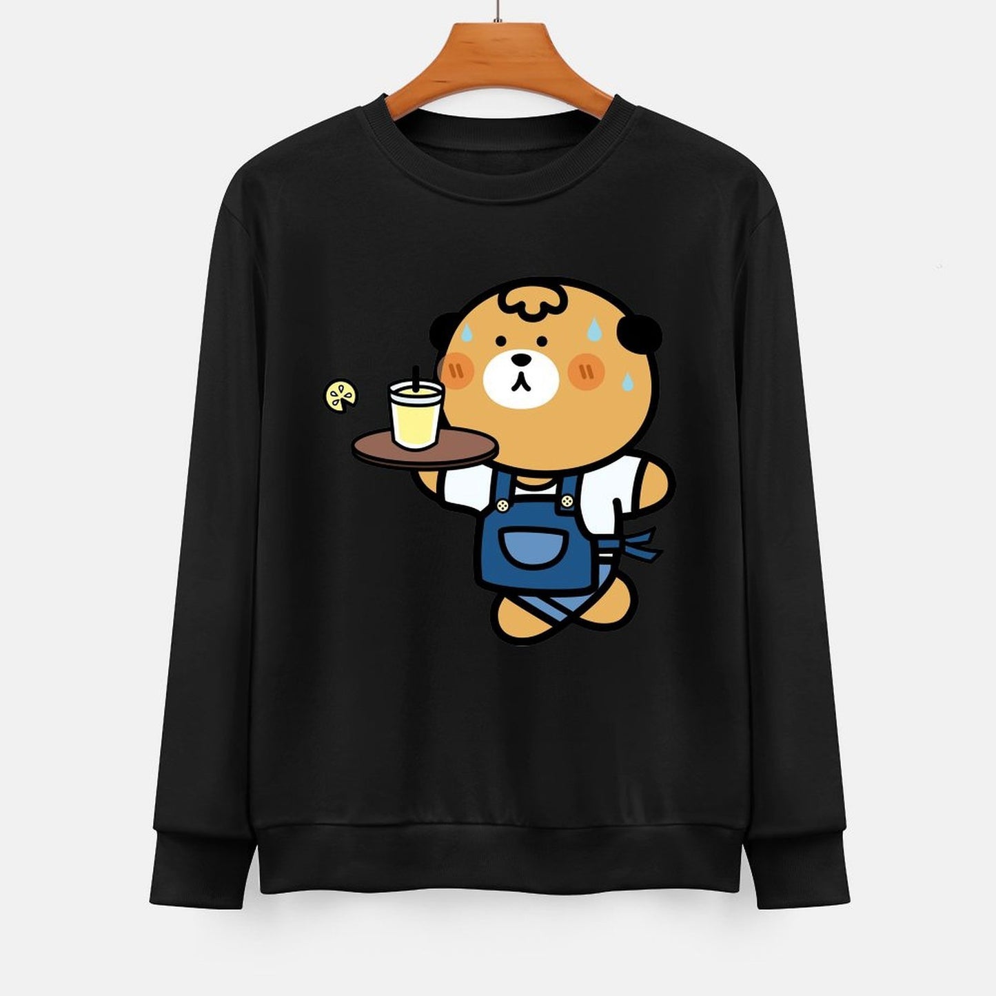  Front Patterned Long Sleeve TopNatural Batch-Printed