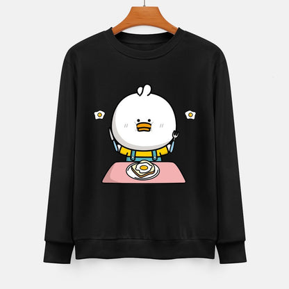  Front Patterned Long Sleeve TopSolid Double-Stitched