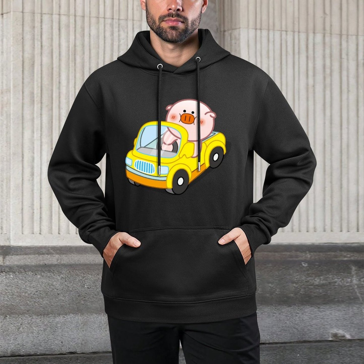 Front Graphic HoodiesLooseFit Shrink-Resistant