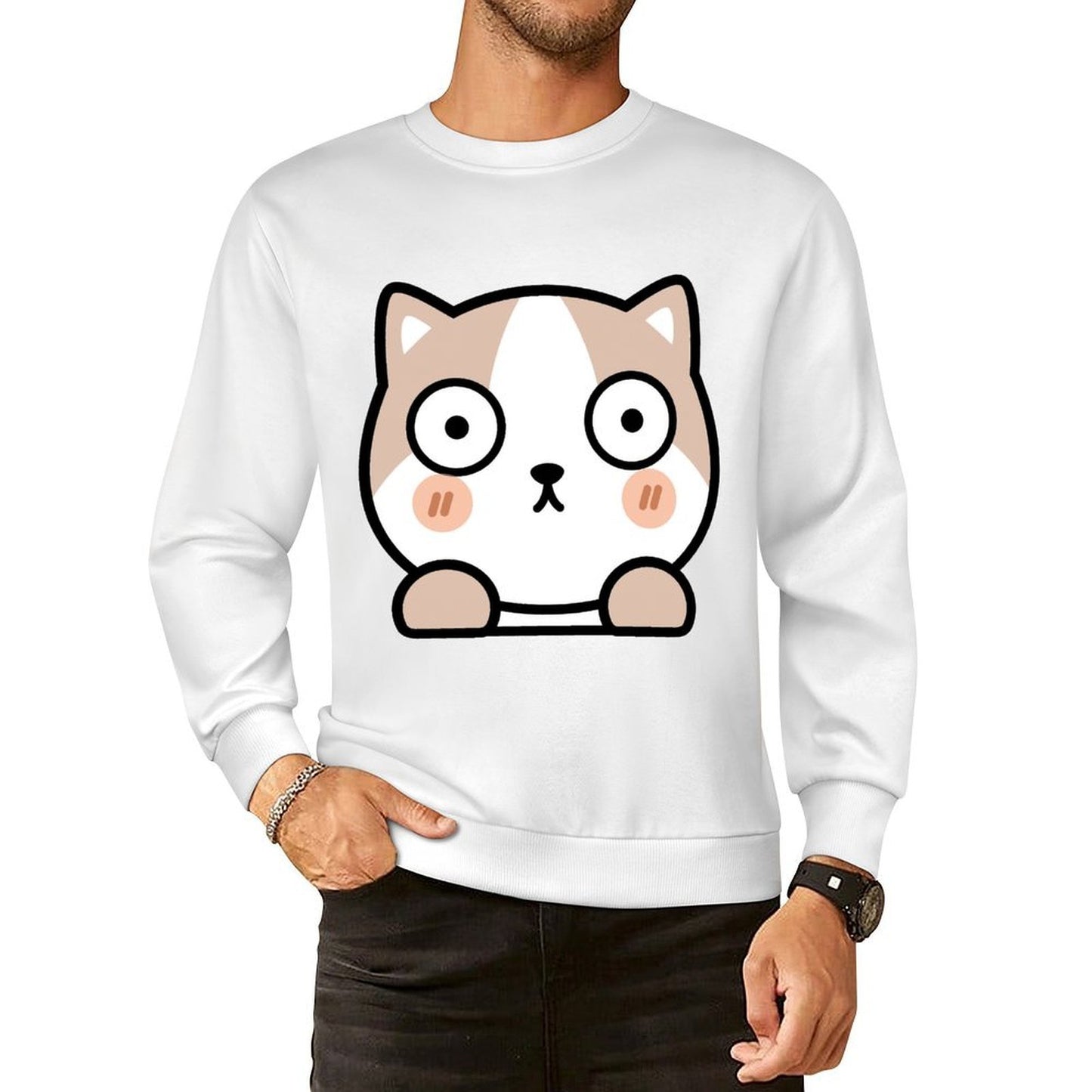 Front Patterned Long Sleeve TopActiveWear Fitted