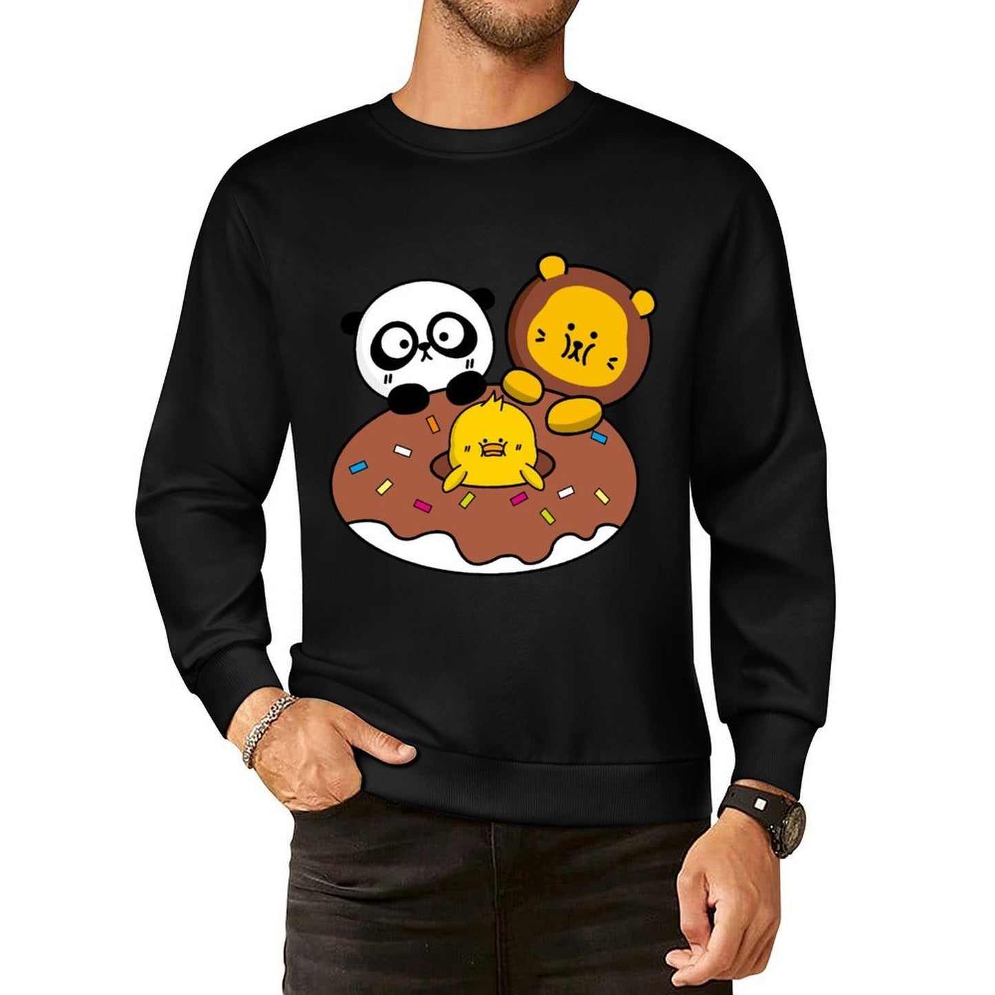 Front Patterned Long Sleeve TopSmooth Feel Softstyle