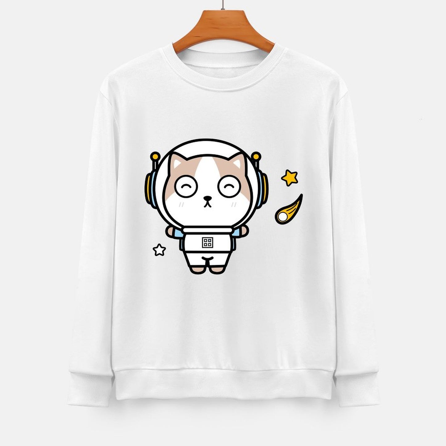 Front Patterned Long Sleeve TopSharp Double-Stitched