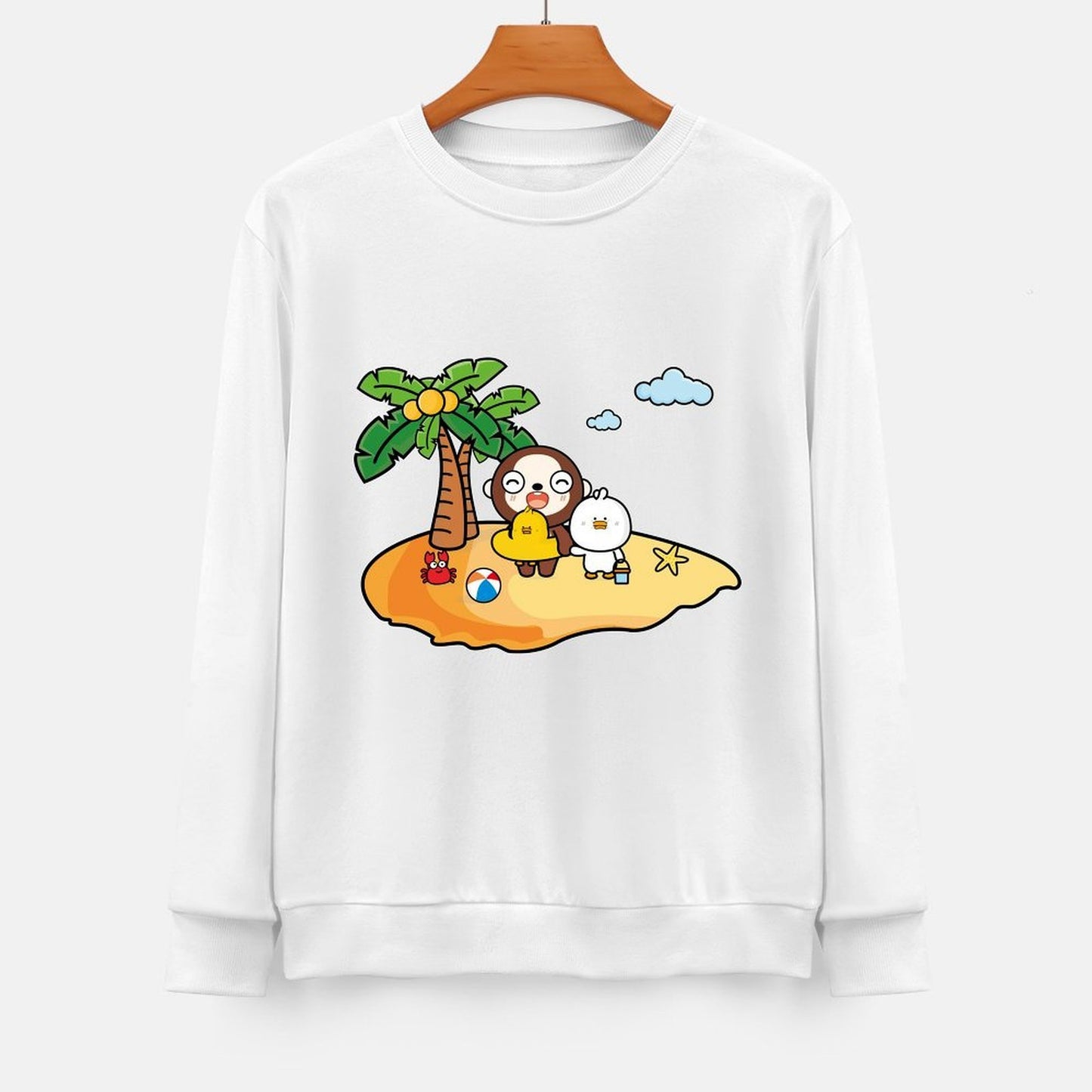 Front Patterned Long Sleeve TopUnisex Sharp