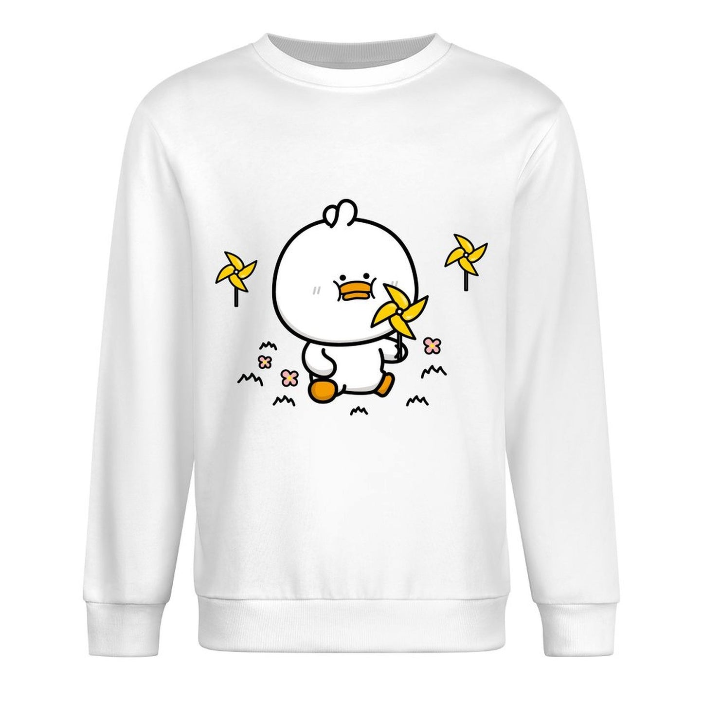 Front Patterned Long Sleeve TopShrink-Resistant LooseFit