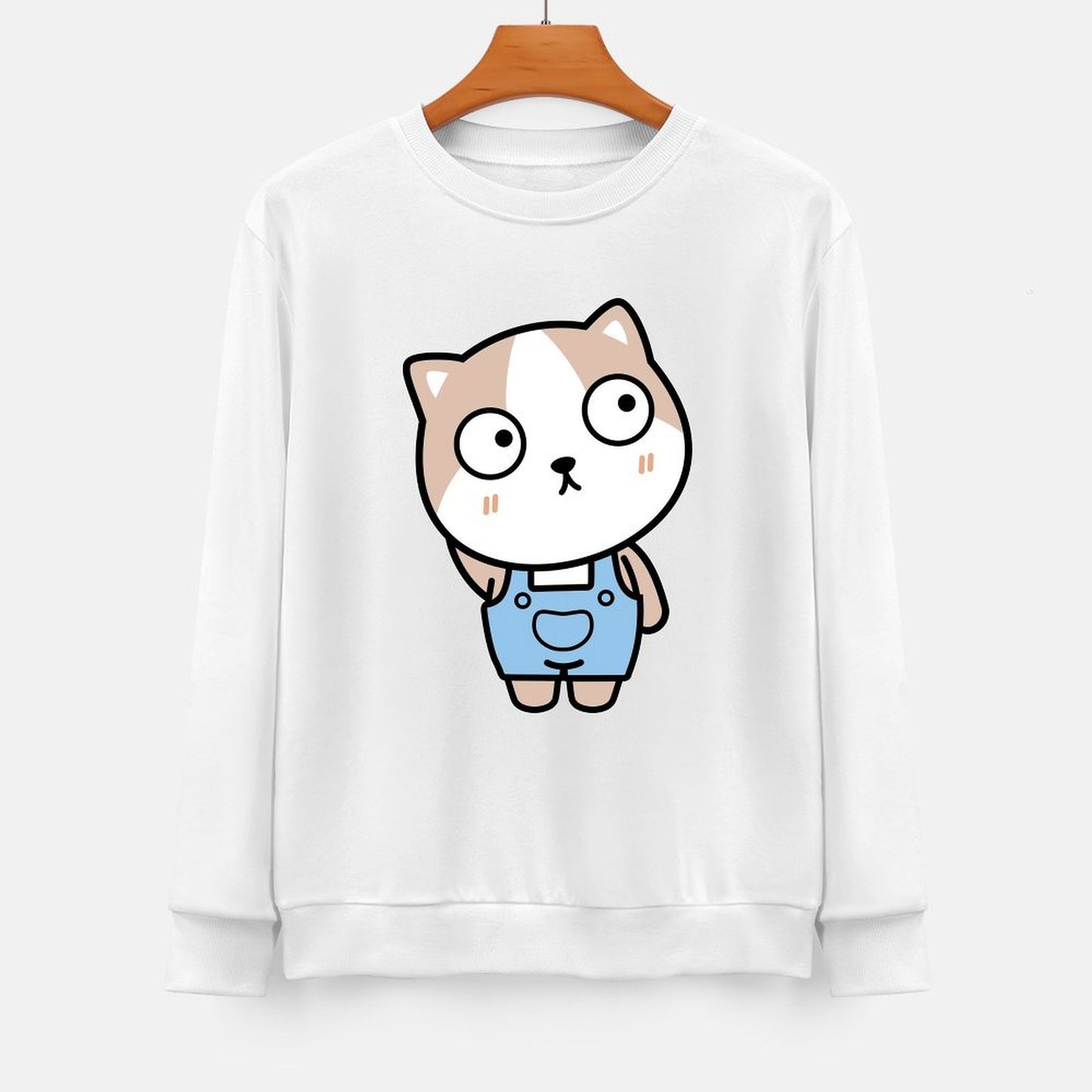 Front Patterned Long Sleeve TopEasy-Care Smooth