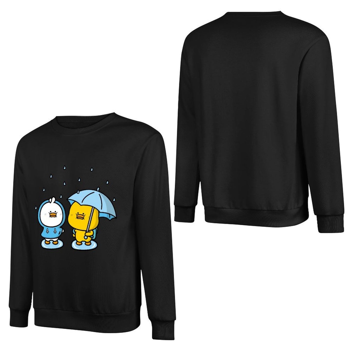 Front Patterned Long Sleeve TopCrewneck Colorfast