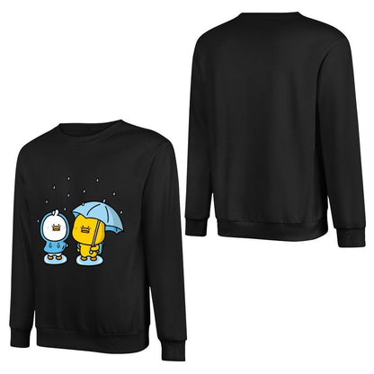 Front Patterned Long Sleeve TopCrewneck Colorfast