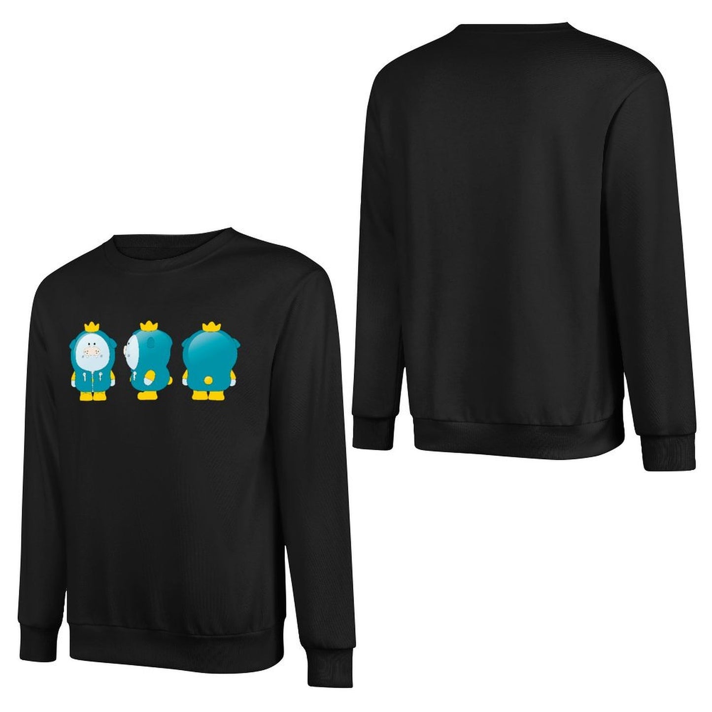 Front Patterned Long Sleeve TopEasyWear Relaxed Fit