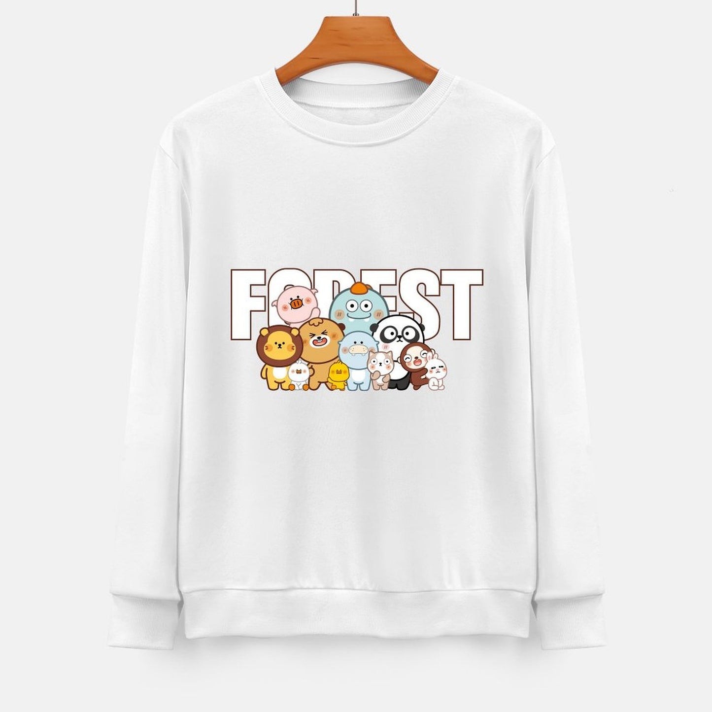 Front Patterned Long Sleeve TopComfort Essential