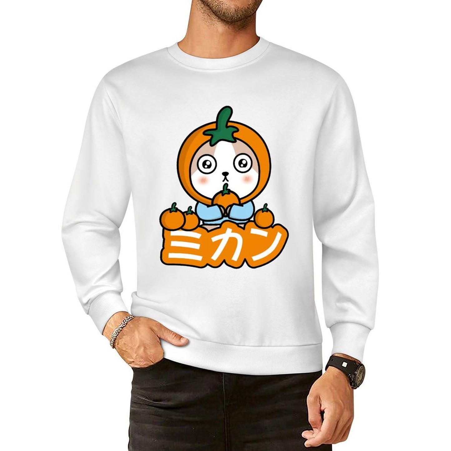 Front Patterned Long Sleeve TopModernFit Fade-Resistant