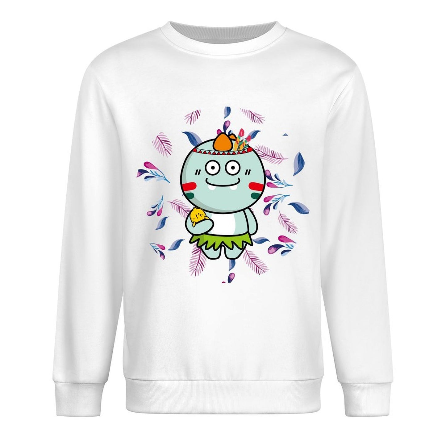 Front Patterned Long Sleeve TopBasicSeries Solid