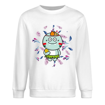 Front Patterned Long Sleeve TopBasicSeries Solid