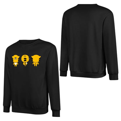 Front Patterned Long Sleeve TopFitted Solid