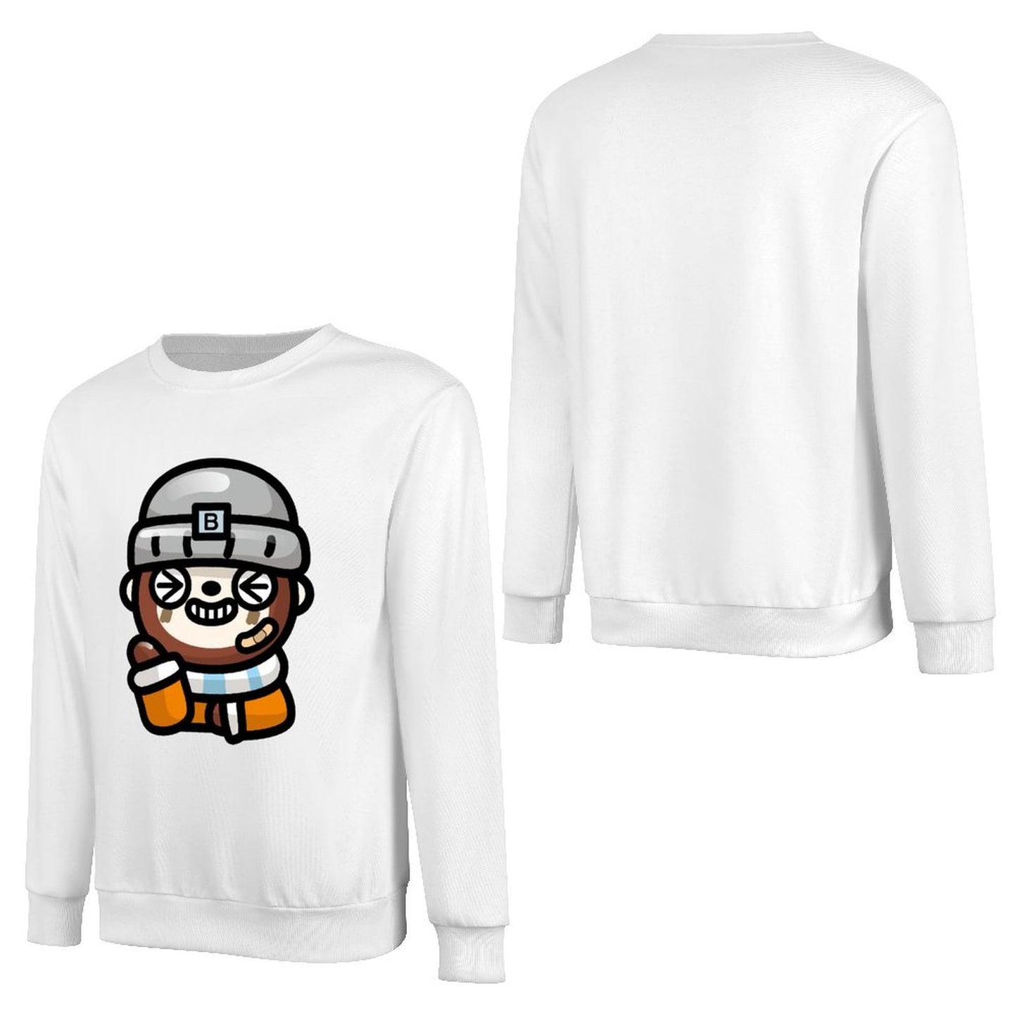 Front Patterned Long Sleeve TopSmooth Feel Durable