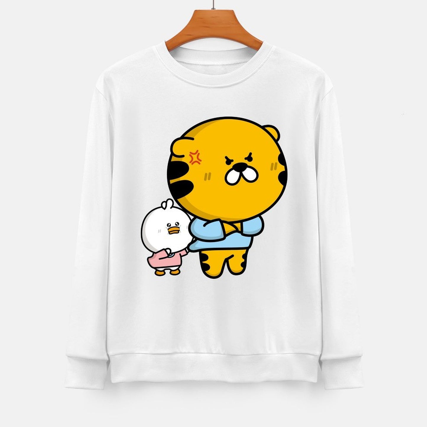 Front Patterned Long Sleeve TopColorfast Shrink-Resistant