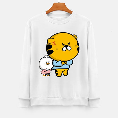 Front Patterned Long Sleeve TopColorfast Shrink-Resistant