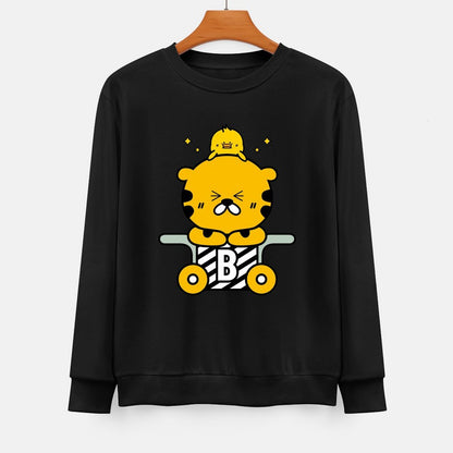 Front Patterned Long Sleeve TopCotton EasyWear