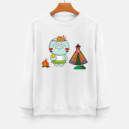 Front Patterned Long Sleeve TopPure Retro