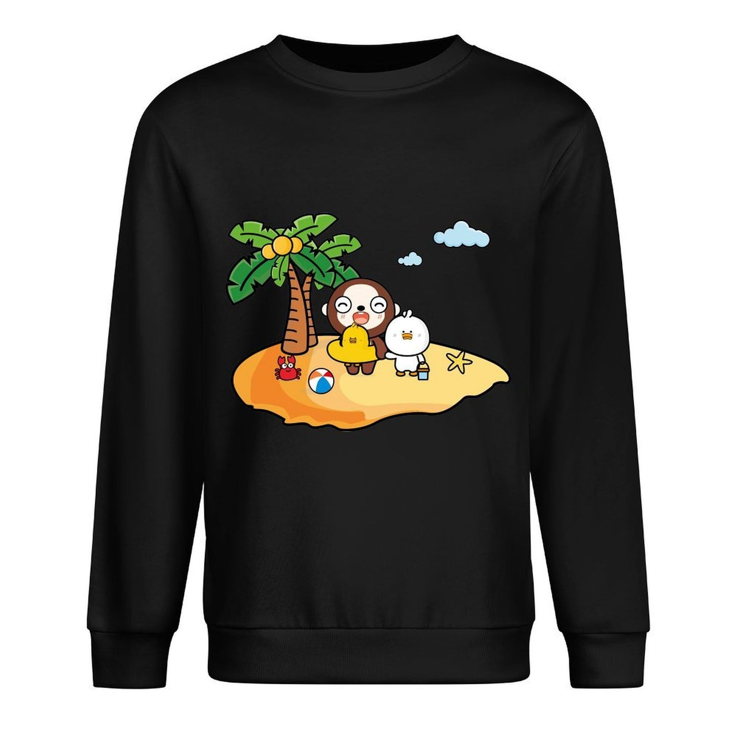 Front Patterned Long Sleeve TopUnisex Sharp