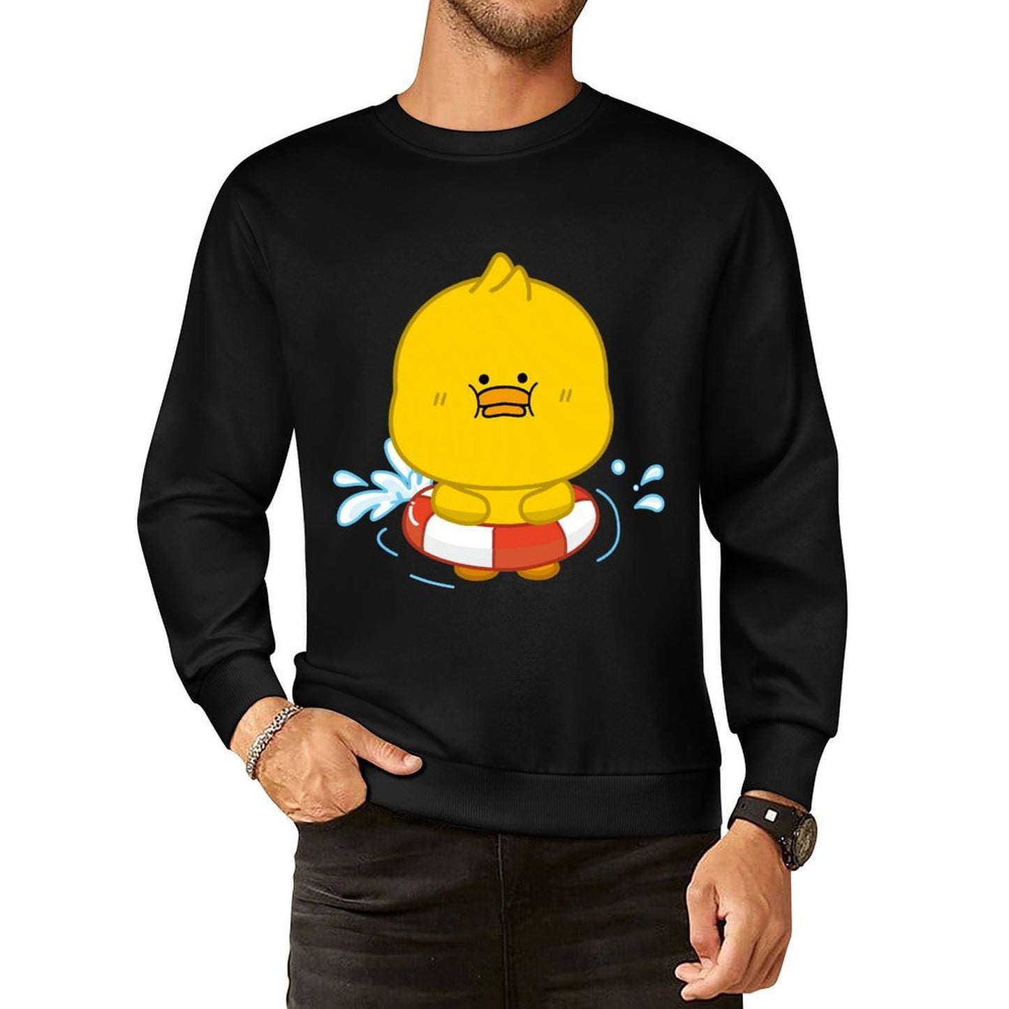 Front Patterned Long Sleeve TopEdition Tear-Resistant