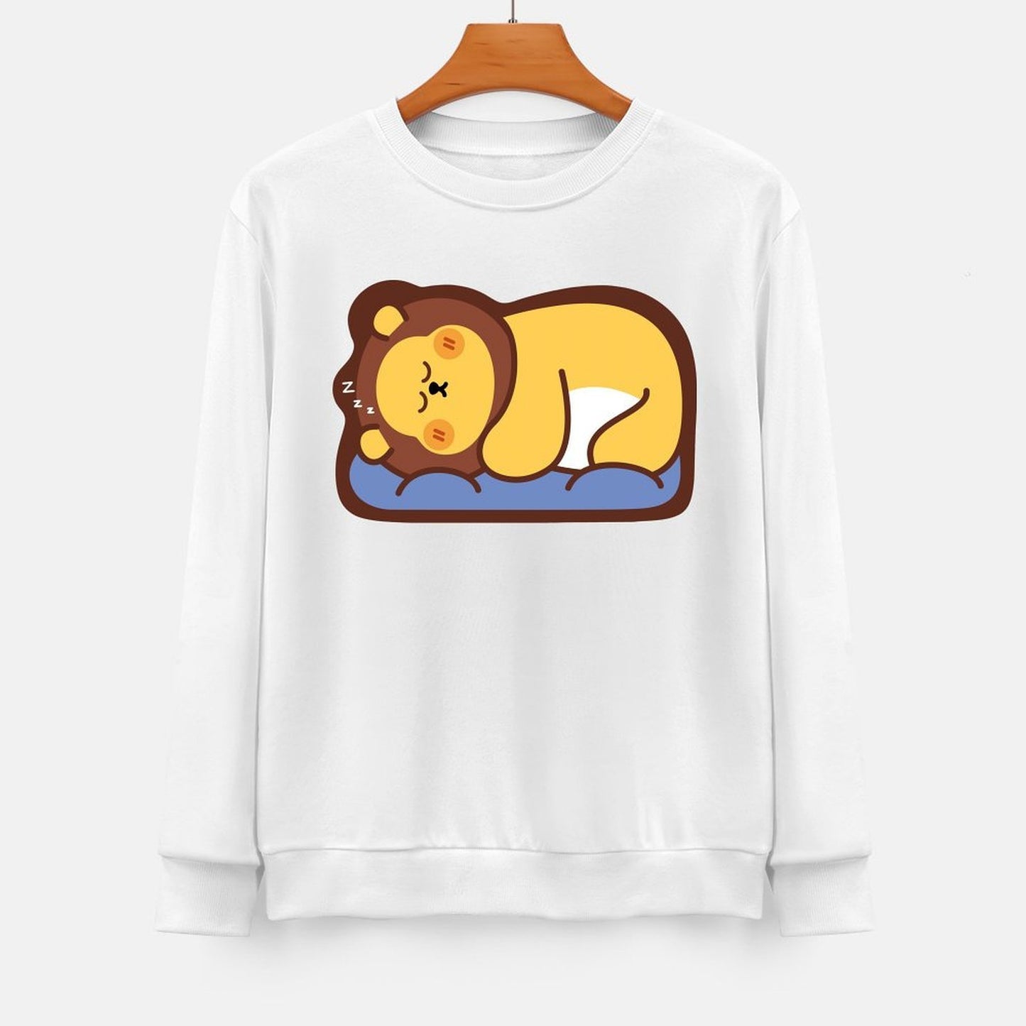 Front Patterned Long Sleeve TopEssential Crewneck