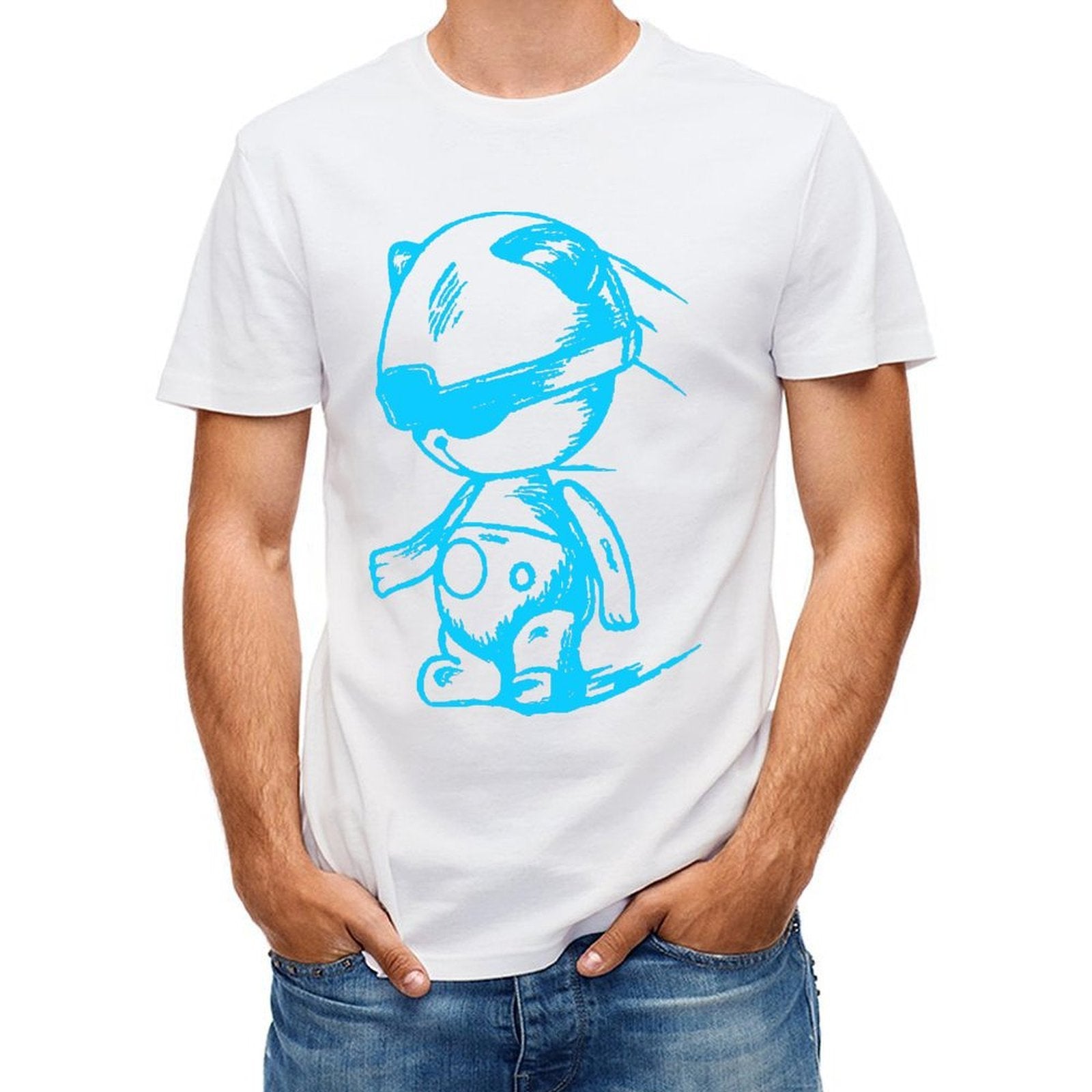 Inlex Bear T-shirtsStreetStyle Double-Stitched T-Shirt