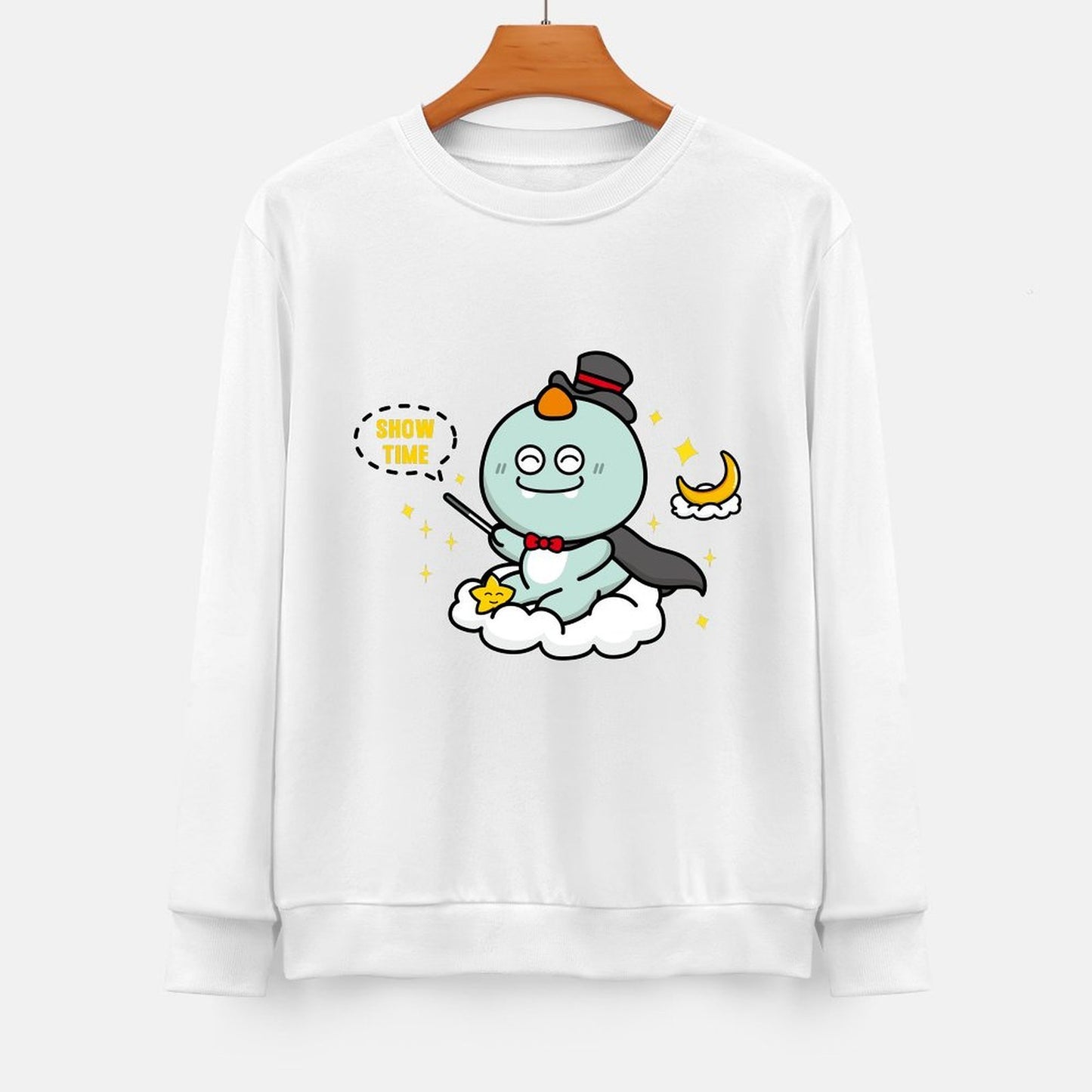 Front Patterned Long Sleeve TopVintage Batch-Printed