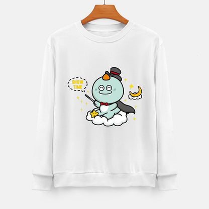 Front Patterned Long Sleeve TopVintage Batch-Printed