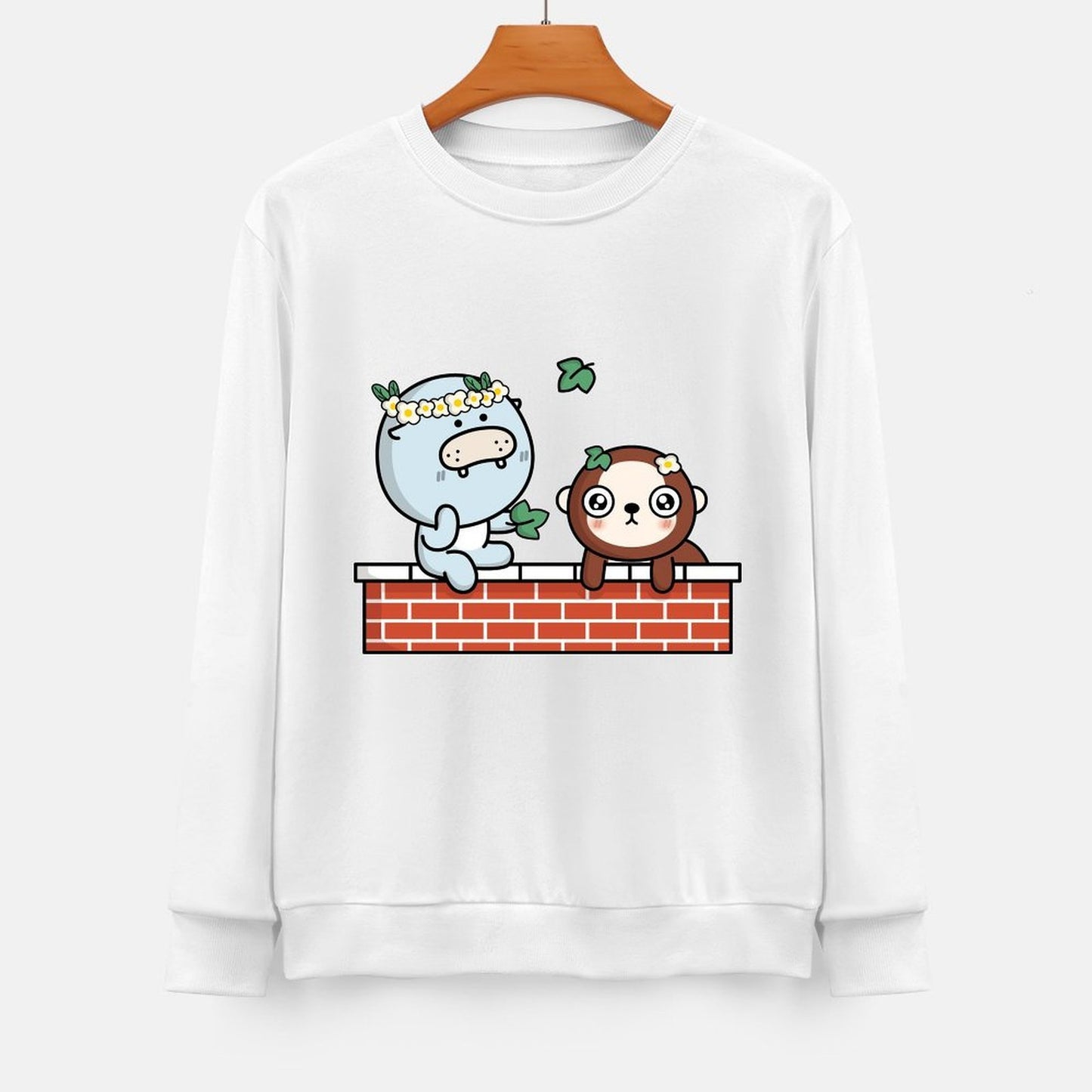 Front Patterned Long Sleeve TopLightweight Wrinkle-Free