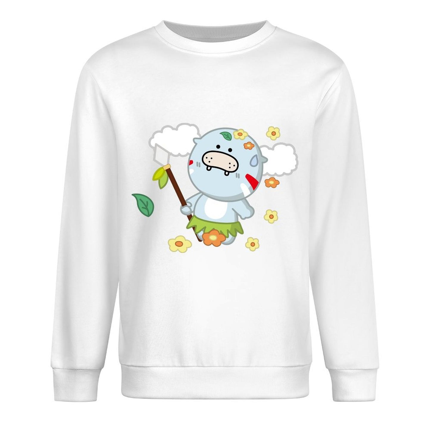 Front Patterned Long Sleeve TopPrint-Ready Plain