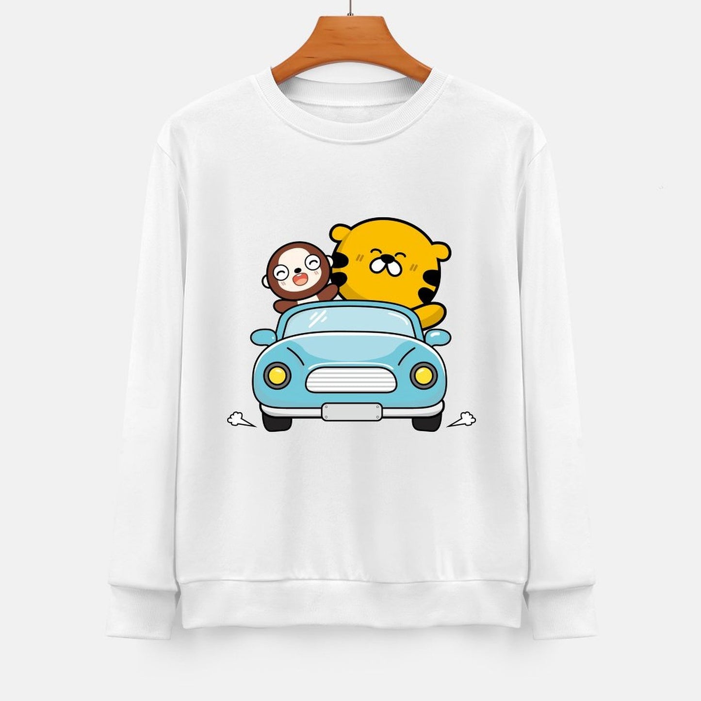 Front Patterned Long Sleeve TopStreet Oversized