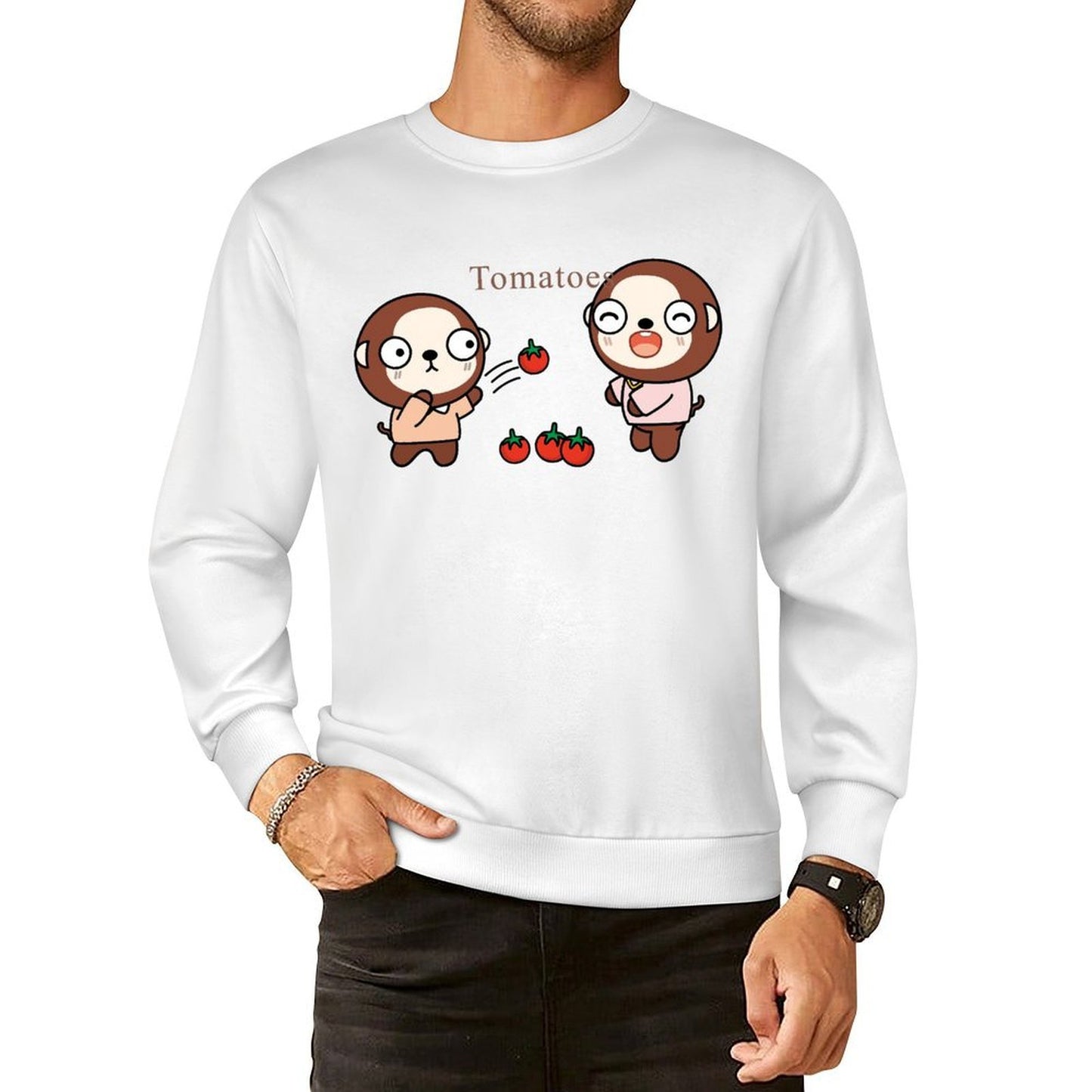 Front Patterned Long Sleeve TopStrong Printed