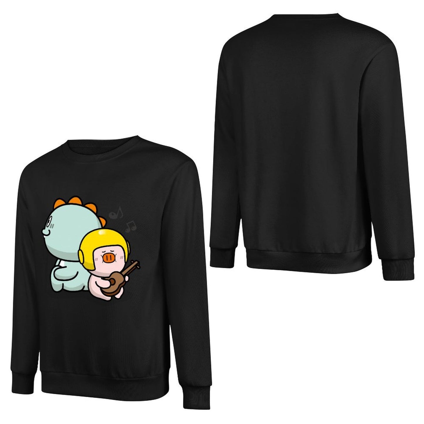 Front Patterned Long Sleeve TopLightweight Crewneck