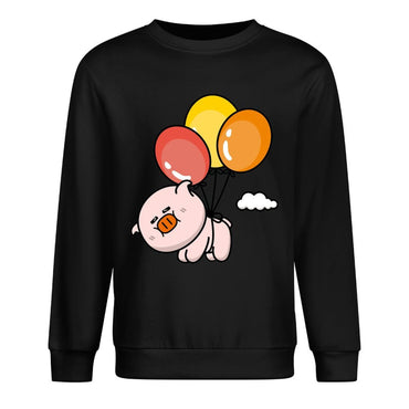 Front Patterned Long Sleeve TopBasicSeries Crewneck